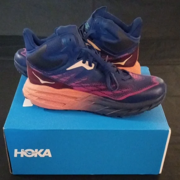 Hoka Purple and Blue SpeedGoat 5 Athletic Shoes with Signature Cushioning - Picture 5 of 15